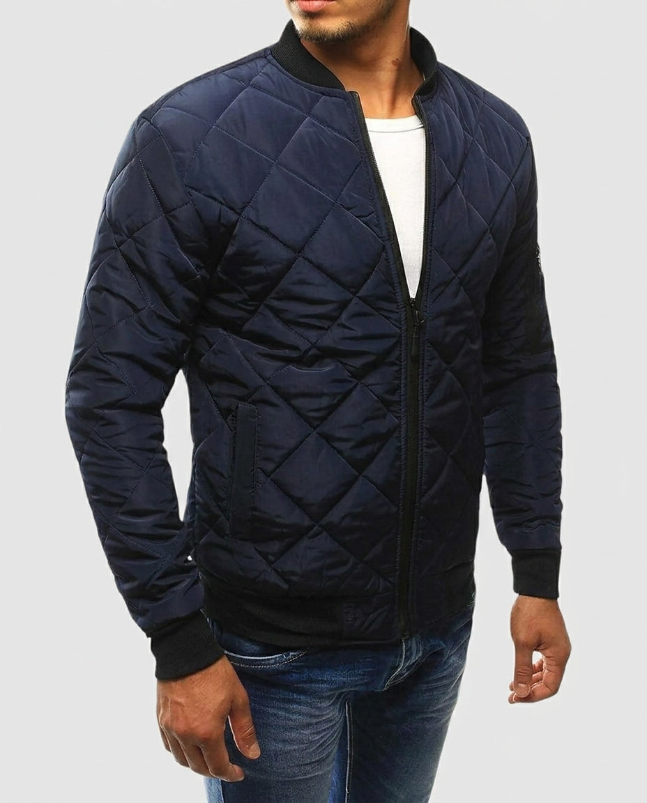 Men’s Jacket with Diamond-Quilted Pattern - Front [Lystr 6a99504f9549a00b390c9a91:front]