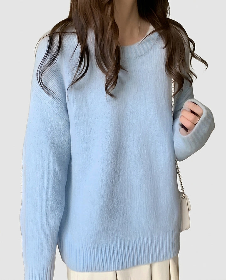 Women’s Crew Neck Sweater with Ribbed Finish - Front [Lystr 6a9951c1a8cadf9640df20c1:front]