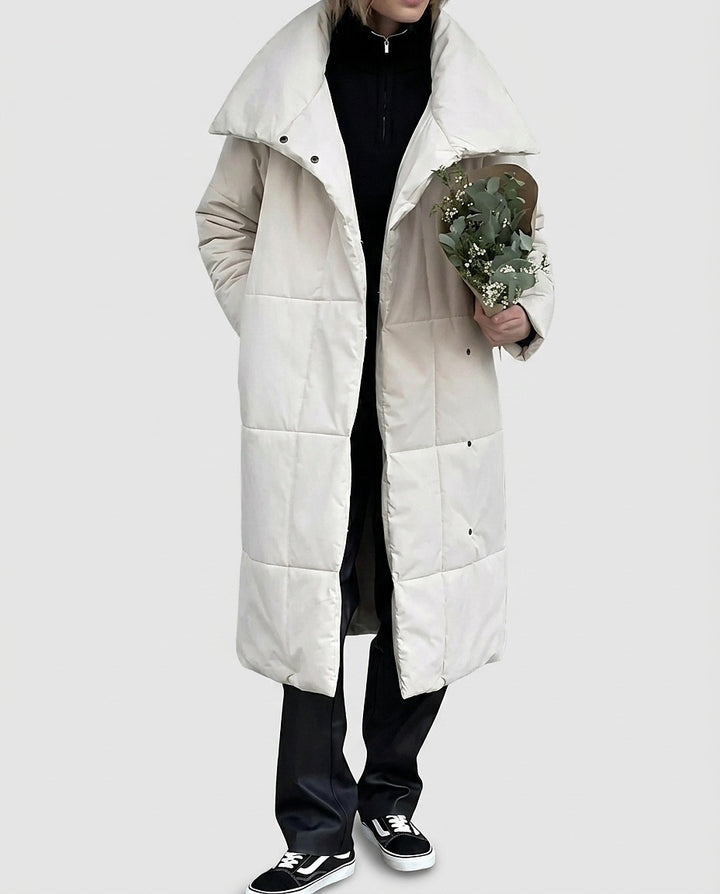 Women’s Puffer Jacket with Tie Belt - Front [Lystr 6a9951d4a8cadf9640df20ca:front]