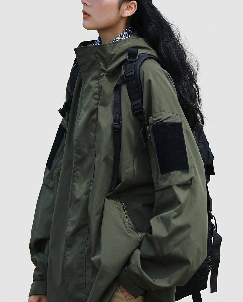 Women’s Jacket with Hood and Pockets - Front [Lystr 6a9951f8a8cadf9640df20d9:front]