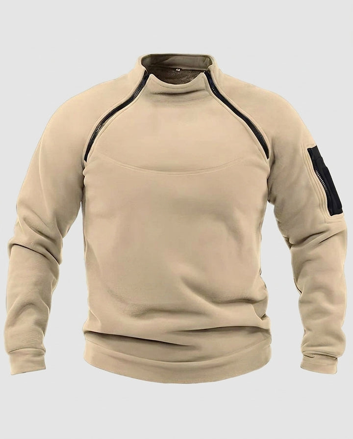 Men’s Sweater with High Collar and Zippers - Front [Lystr 6a995284a8cadf9640df20e2:front]