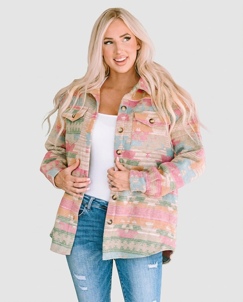 Women’s Jacket with Buttons and Chest Pockets - Front [Lystr 6a9952a6a8cadf9640df20f1:front]