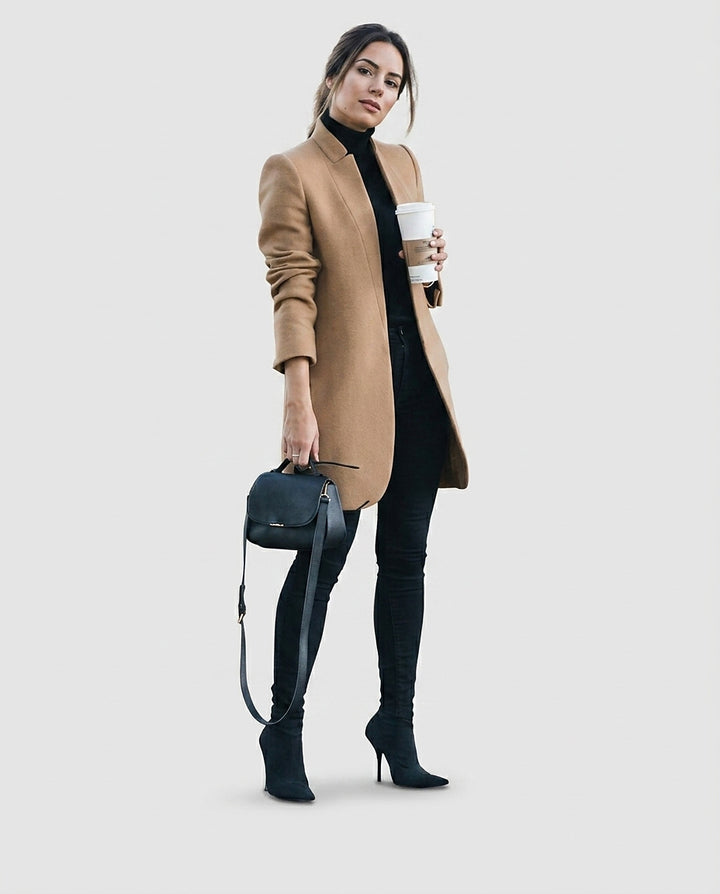 Women’s Blazer with Stand-Up Collar - Front [Lystr 6a9952b5a8cadf9640df20f7:front]