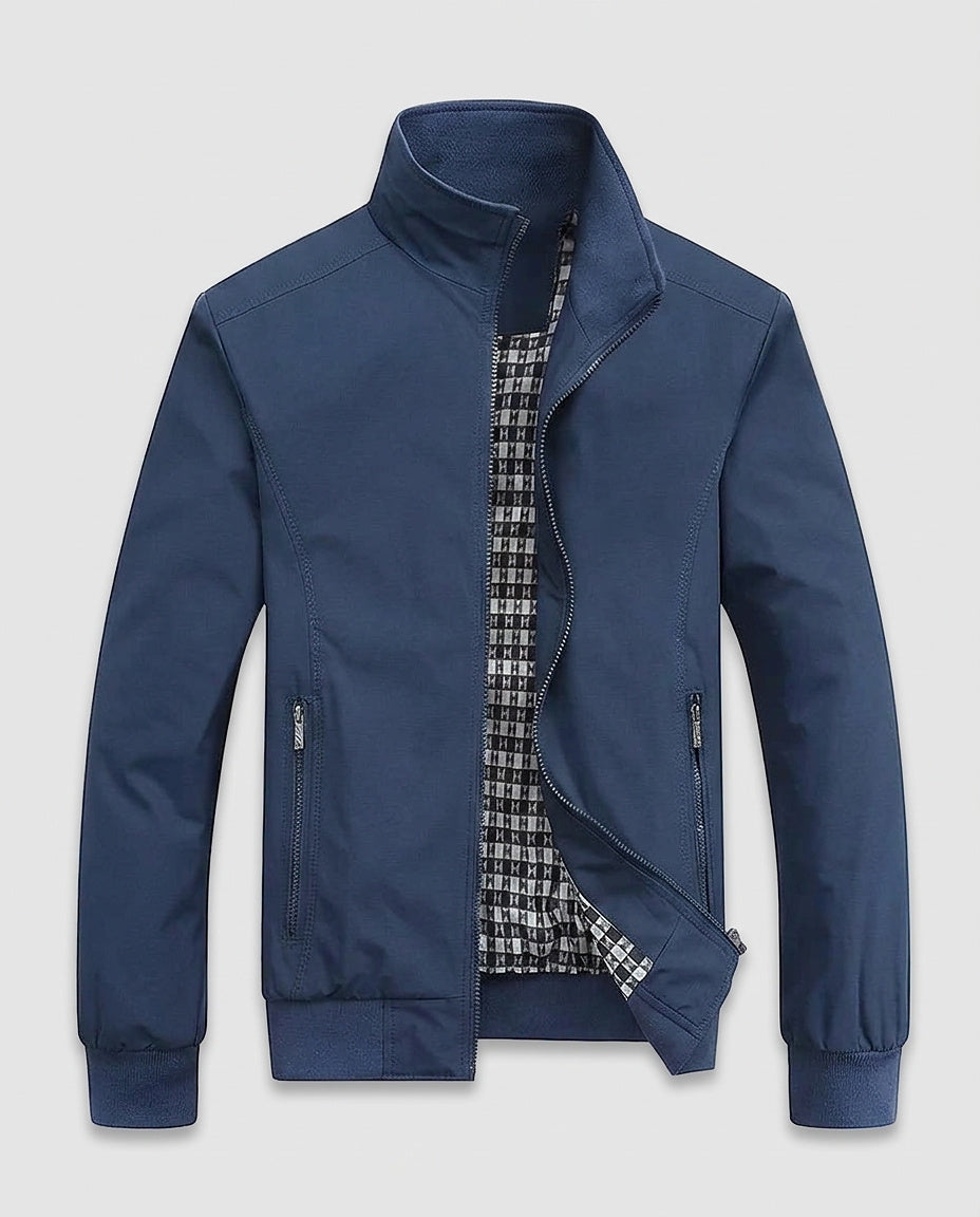 Men’s Jacket with Front Zipper and Stand-Up Collar - Front [Lystr 6a9953edf7fcc27982116cf2:front]
