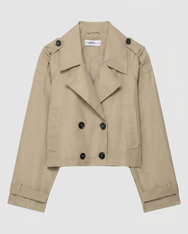 Women’s Cropped Jacket with Buttons - Front [Lystr 6a99540ff7fcc27982116d01:front]