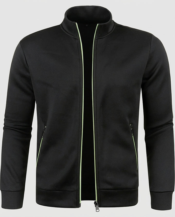 Men’s Full-Zip Jacket with Stand-Up Collar - Front [Lystr 6a9954974672f3a84be79e9c:front]