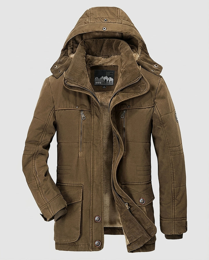 Men’s Hooded Jacket with Multiple Closures - Front [Lystr 6a9954a94672f3a84be79ea5:front]