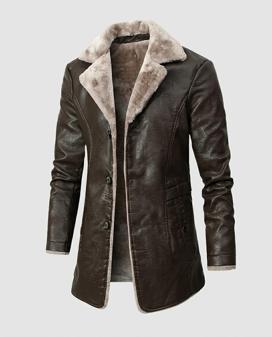Men’s Collared Jacket with Textured Lining - Front [Lystr 6a9955d74672f3a84be79eb1:front]