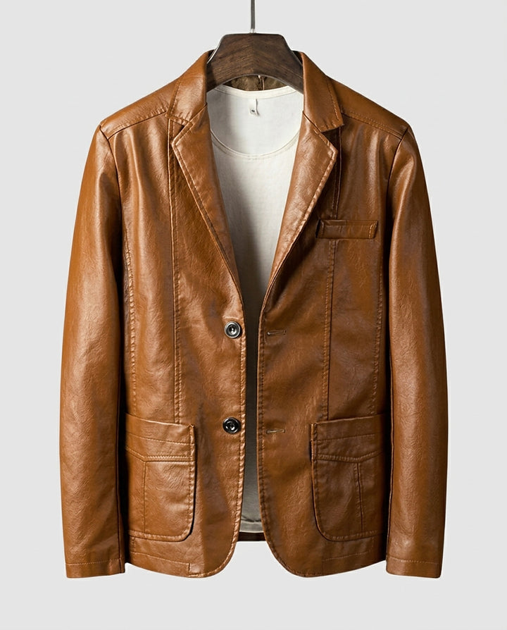 Men’s Blazer with Collar and Pockets - Front [Lystr 6a9955de4672f3a84be79eb4:front]