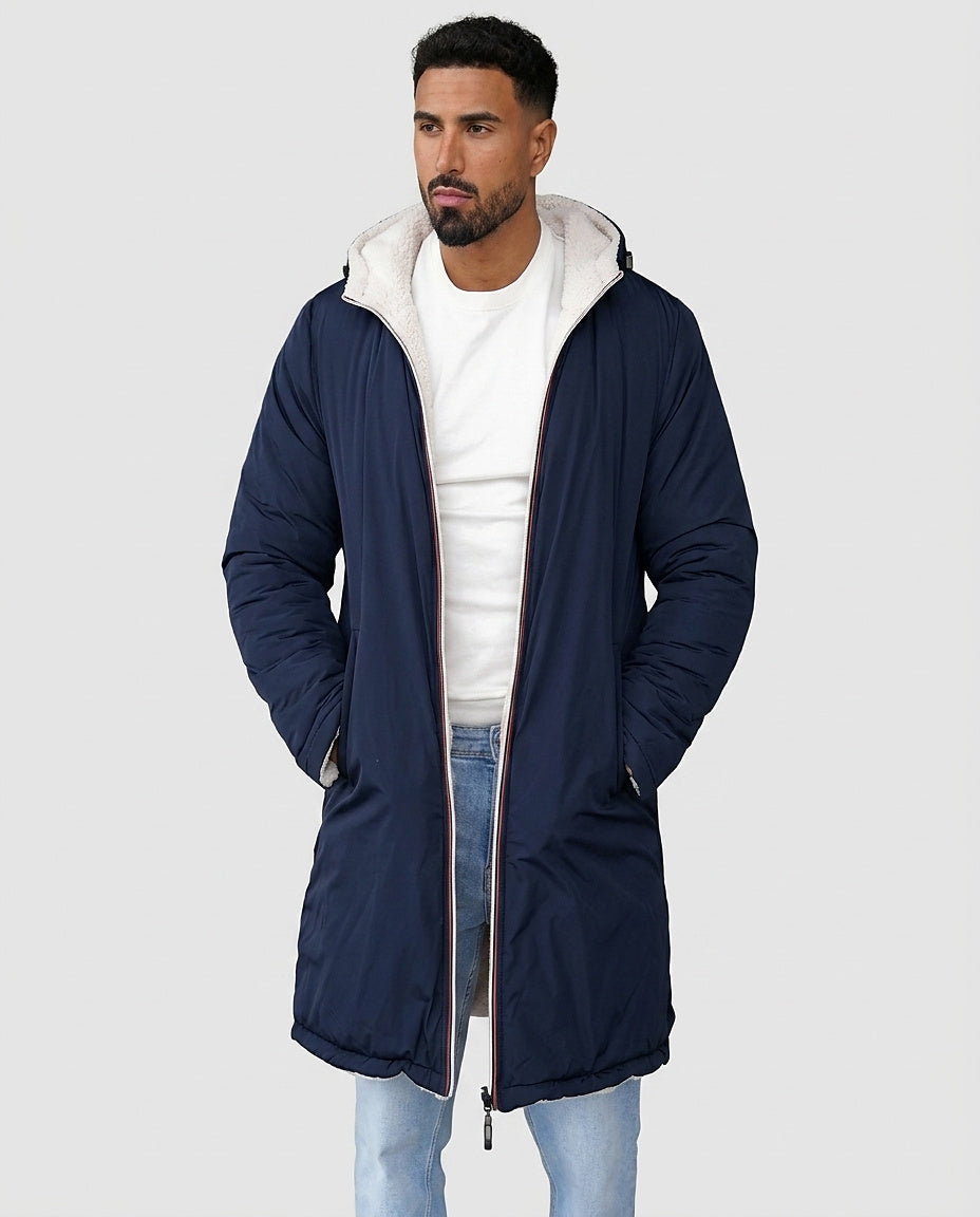 Men's Hooded Jacket with Reversible Design - Front [Lystr 6a9957d94672f3a84be79ec6:front]