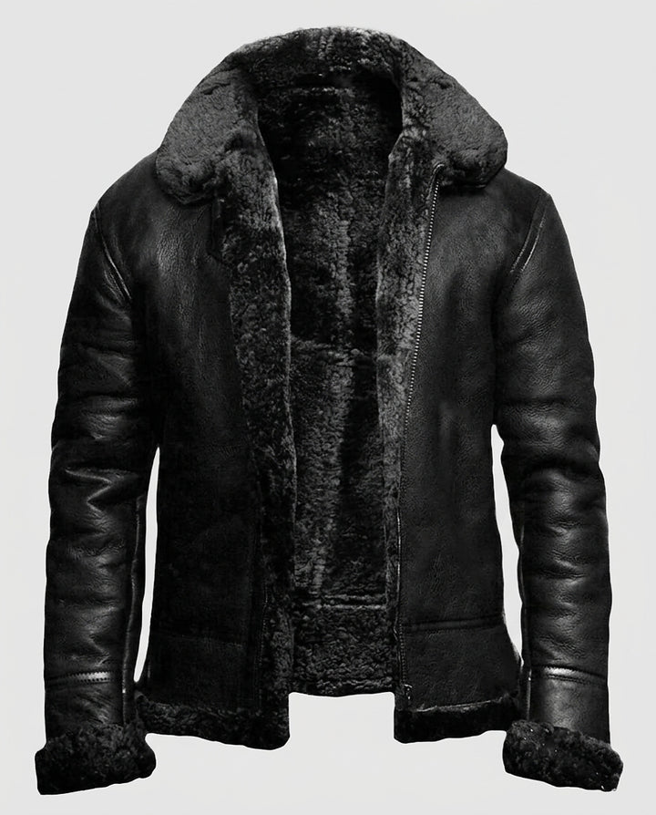 Men's Jacket with Textured Lining and Wide Collar - Front [Lystr 6a9957e14672f3a84be79ecc:front]