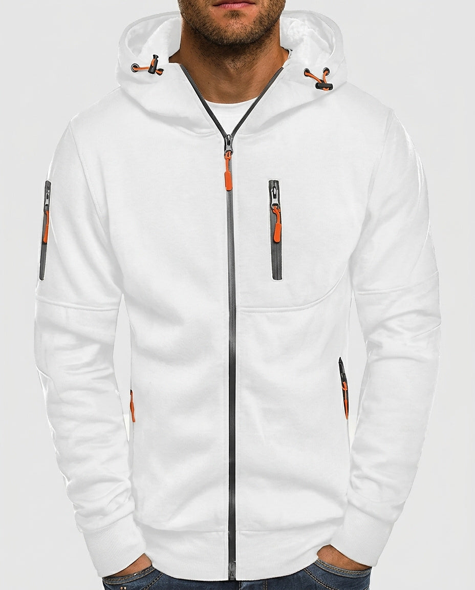 Men's Zip Hoodie with Multiple Pockets - Front [Lystr 6a9958b14672f3a84be79edb:front]