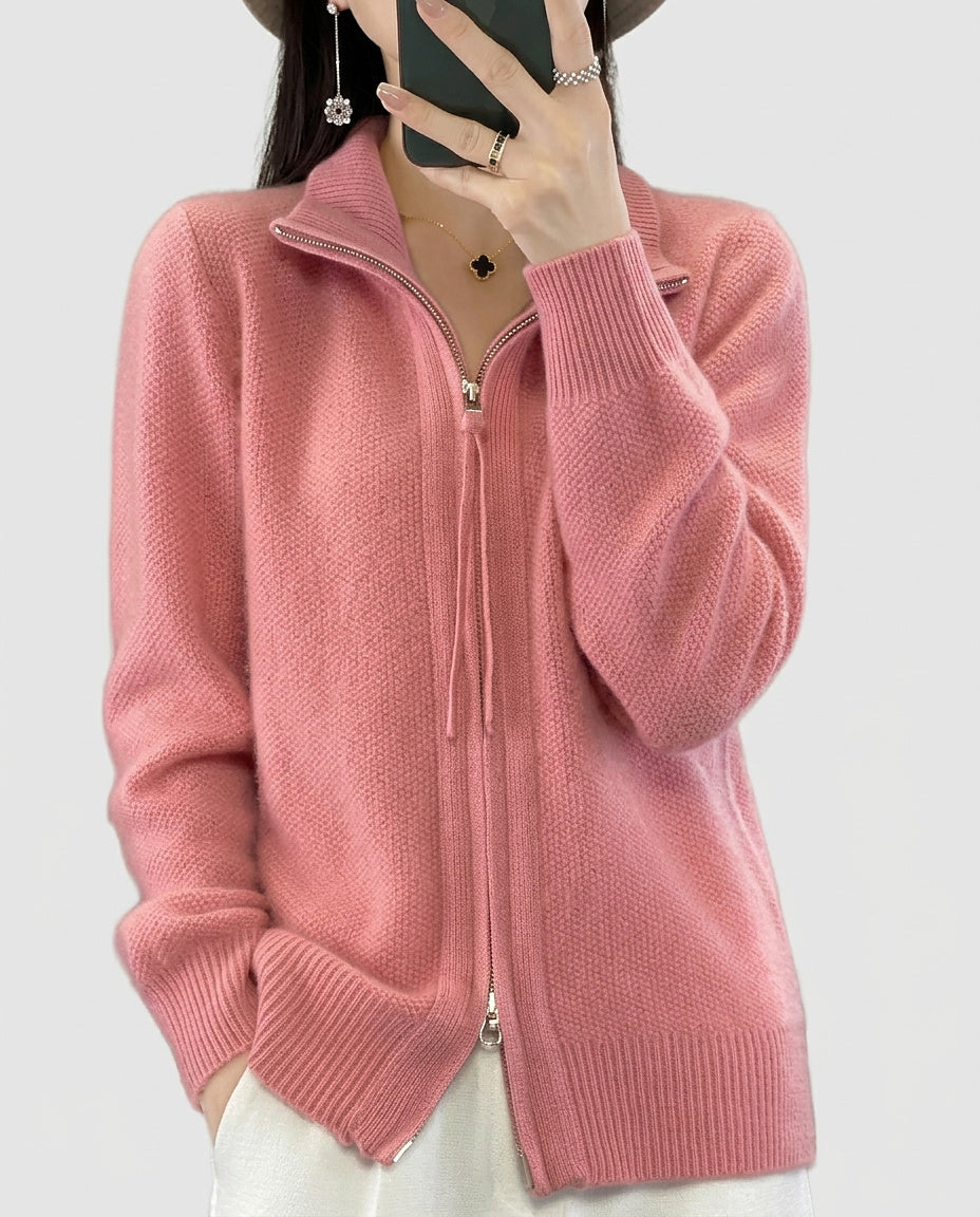 Women’s Cardigan with Zipper - Front [Lystr 6a995a1c687eca7625a8f095:front]