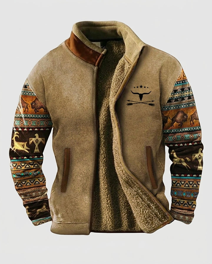 Men’s Jacket with Stand-Up Collar - Front [Lystr 6a995a20687eca7625a8f098:front]