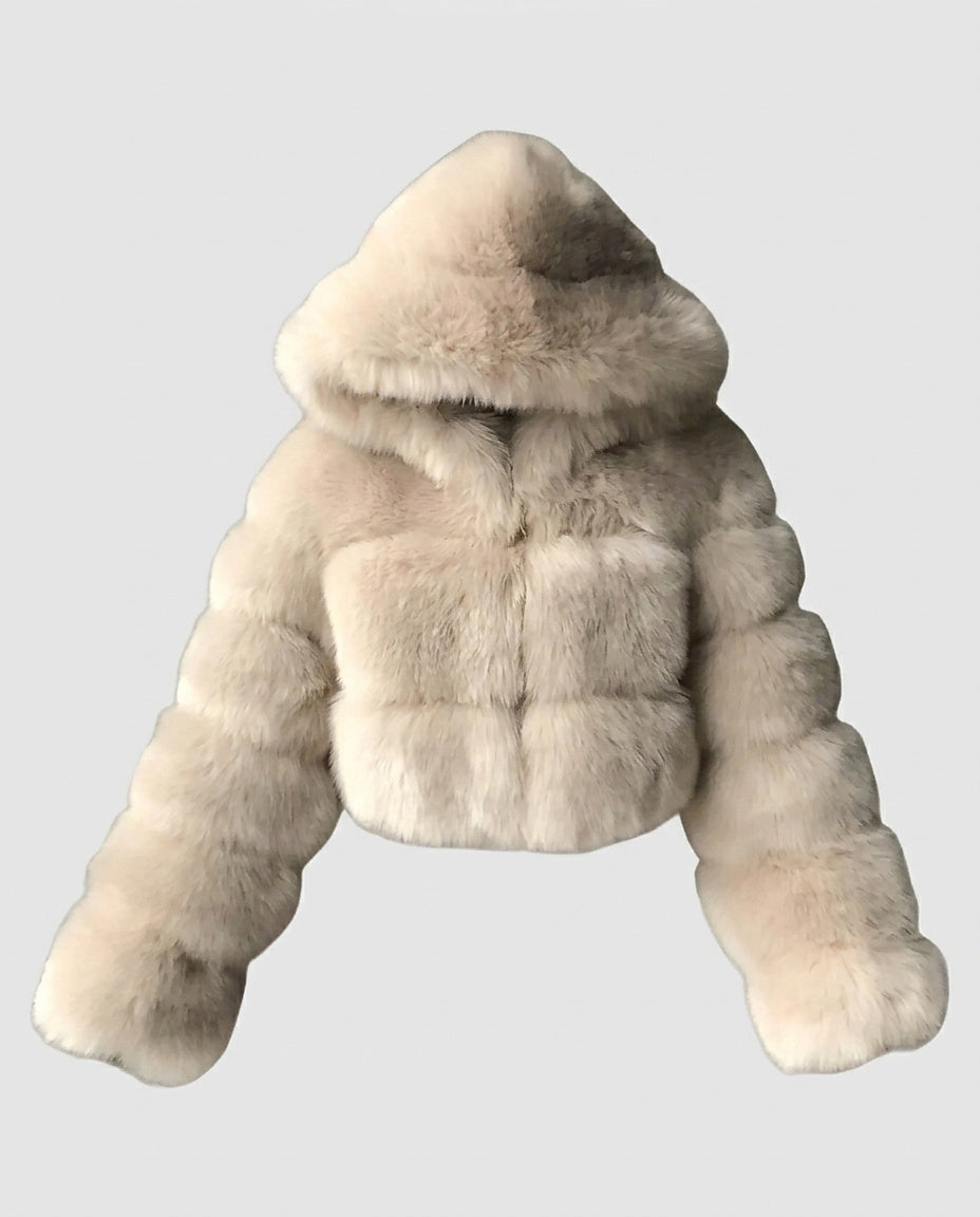 Women’s Cropped Jacket with Hood - Front [Lystr 6a995a2c687eca7625a8f09b:front]