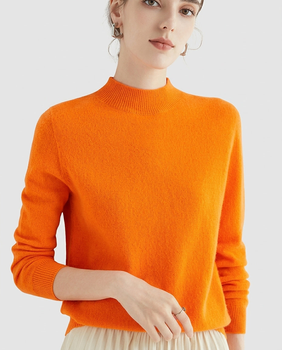 Women’s Ribbed Mock-Neck Sweater - Front [Lystr 6a995a56687eca7625a8f0b0:front]