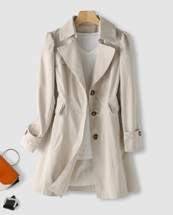 Women’s Jacket with Lapel Collar and Pockets - Front [Lystr 6a995bb3a2df0539741c05aa:front]