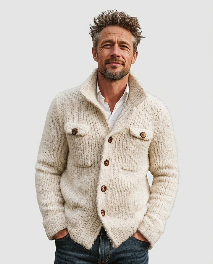 Men’s Vest with High Collar and Flap Pockets - Front [Lystr 6a995c69a2df0539741c05b9:front]