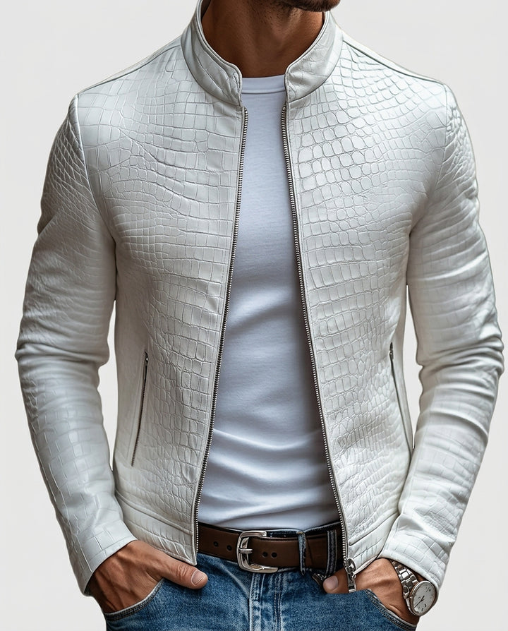 Men’s Jacket with Texture and Zip Pockets - Front [Lystr 6a995c7ca2df0539741c05c2:front]