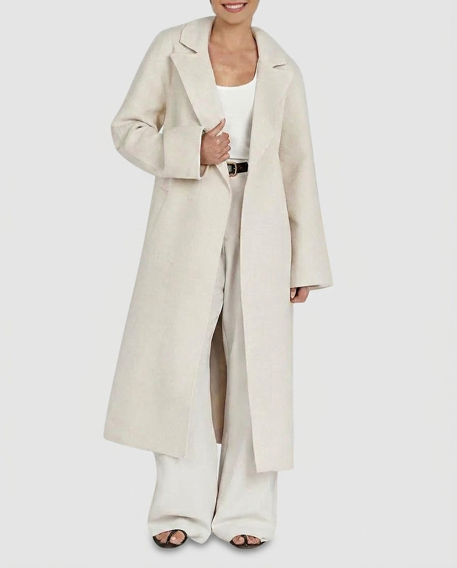 Women's Long Coat with Lapel Collar - Front [Lystr 6a995ca3a2df0539741c05d4:front]