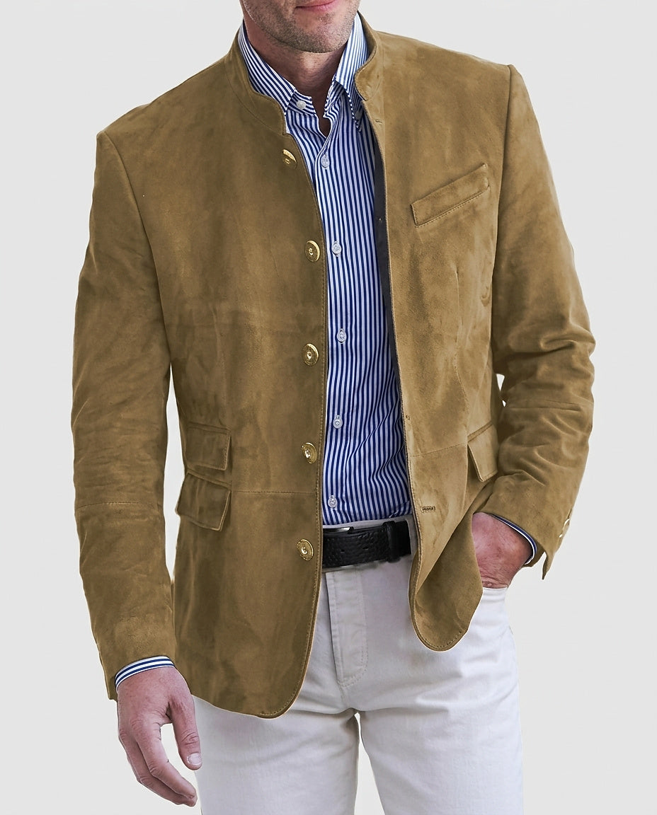 Men's Jacket with Buttons and Flap Pockets - Front [Lystr 6a995e0426ff0cdd9206e2a1:front]
