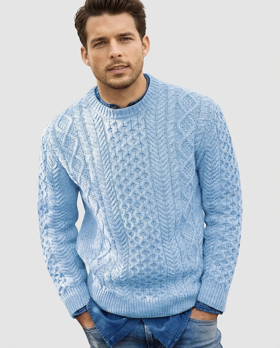 Men's Knitted Pattern Sweater - Front [Lystr 6a995e1826ff0cdd9206e2aa:front]
