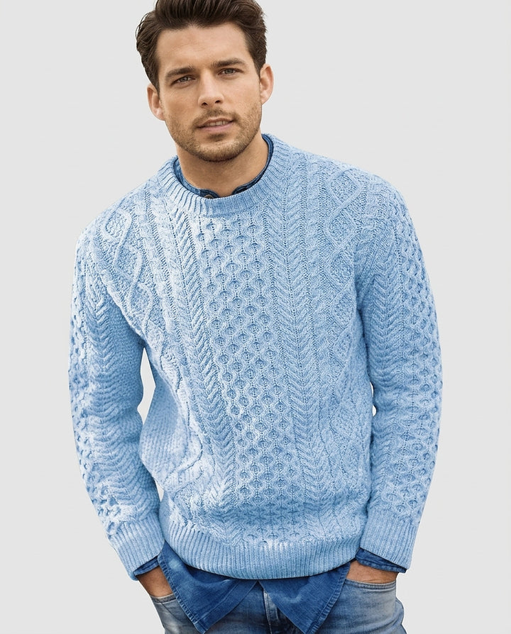 Men's Knitted Pattern Sweater - Front [Lystr 6a995e1826ff0cdd9206e2aa:front]