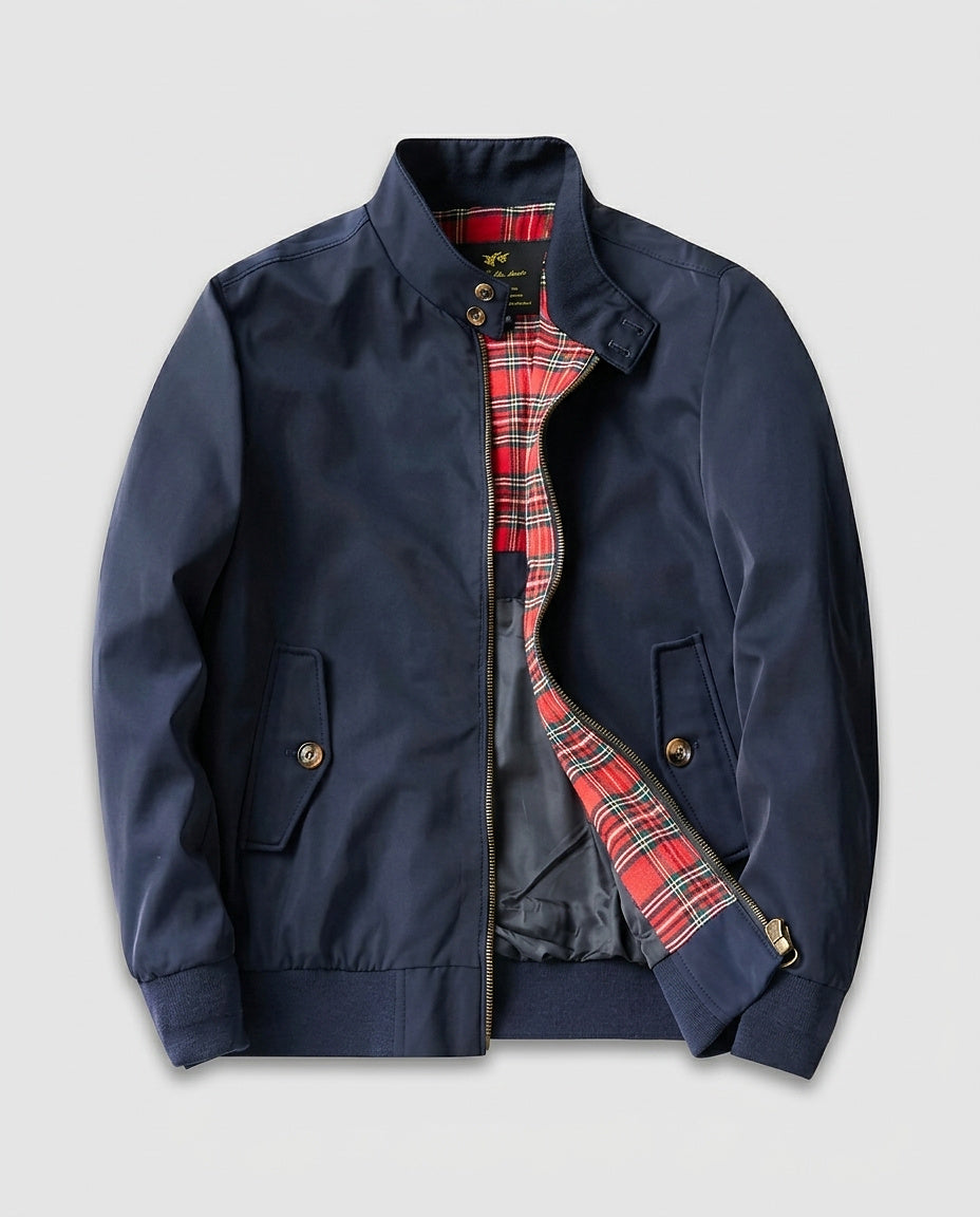 Men's Jacket with Stand-Up Collar and Zip - Front [Lystr 6a995e2326ff0cdd9206e2ad:front]