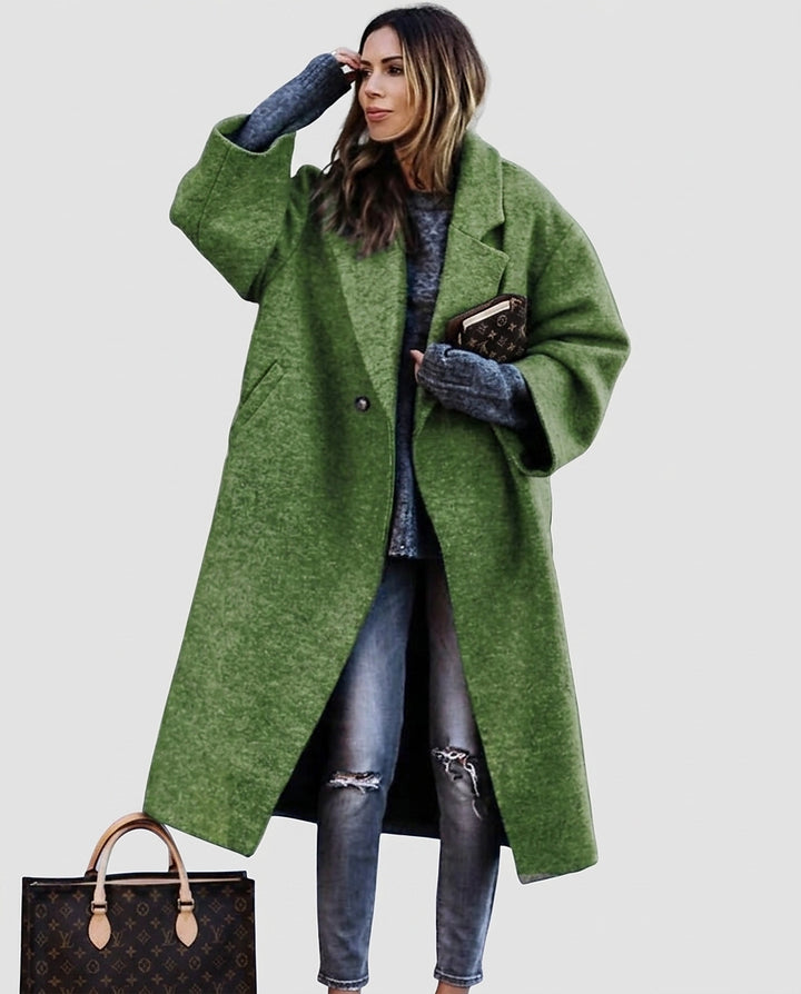 Women's Coat with Collar and Button Closure - Front [Lystr 6a995e2b26ff0cdd9206e2b3:front]