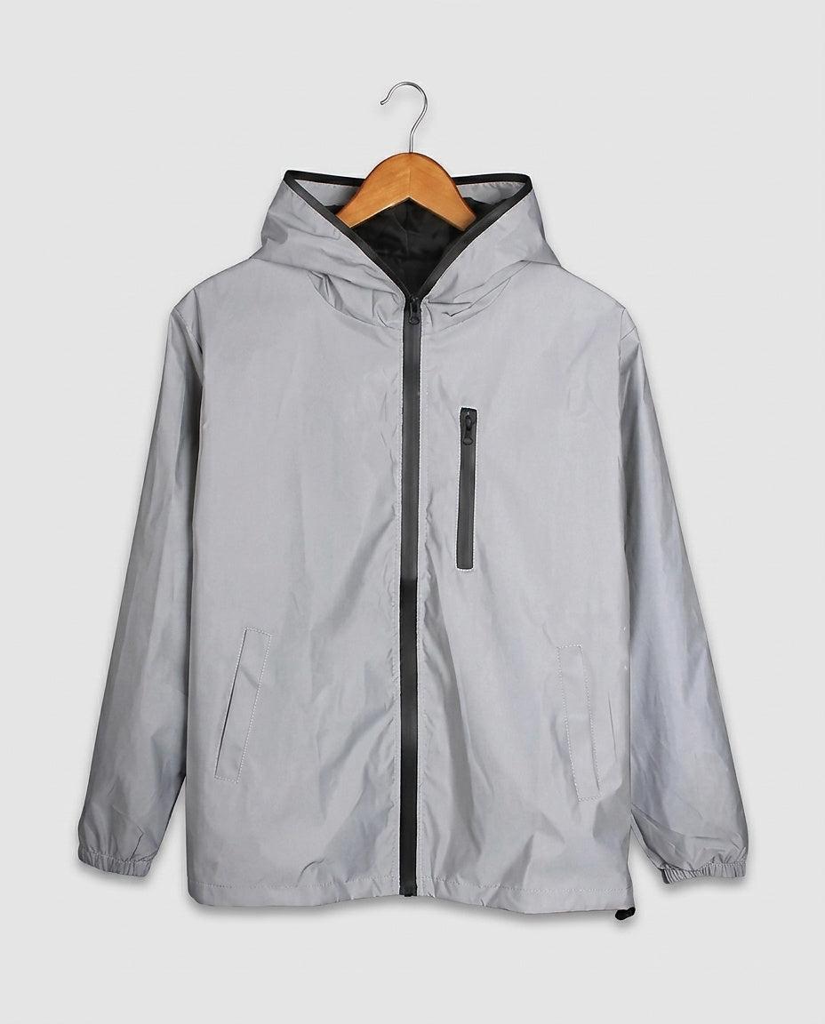 Men's Reflective Jacket with Hood - Front [Lystr 6a995e3826ff0cdd9206e2b6:front]