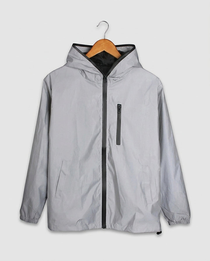 Men's Reflective Jacket with Hood - Front [Lystr 6a995e3826ff0cdd9206e2b6:front]