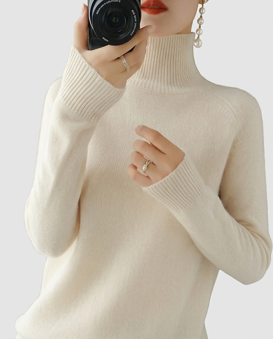 Women's Sweater with Ribbed Turtleneck - Front [Lystr 6a995fb9a67f50e1cd3c50bc:front]