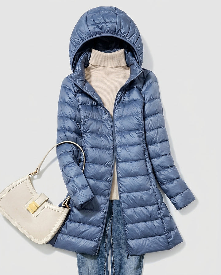 Women’s Hooded Puffer Jacket - Front [Lystr 6a995fe5a67f50e1cd3c50d1:front]
