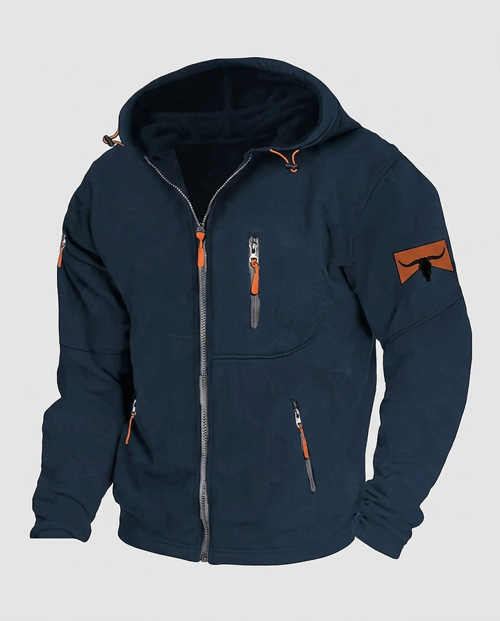 Men’s Jacket with Hood and Zipper - Front [Lystr 6a995fe8a67f50e1cd3c50d4:front]