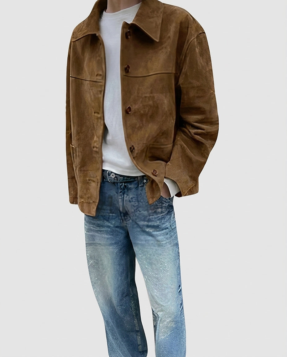 Men’s Jacket with Collar and Buttons - Front [Lystr 6a99616a477266cd33aeb9af:front]