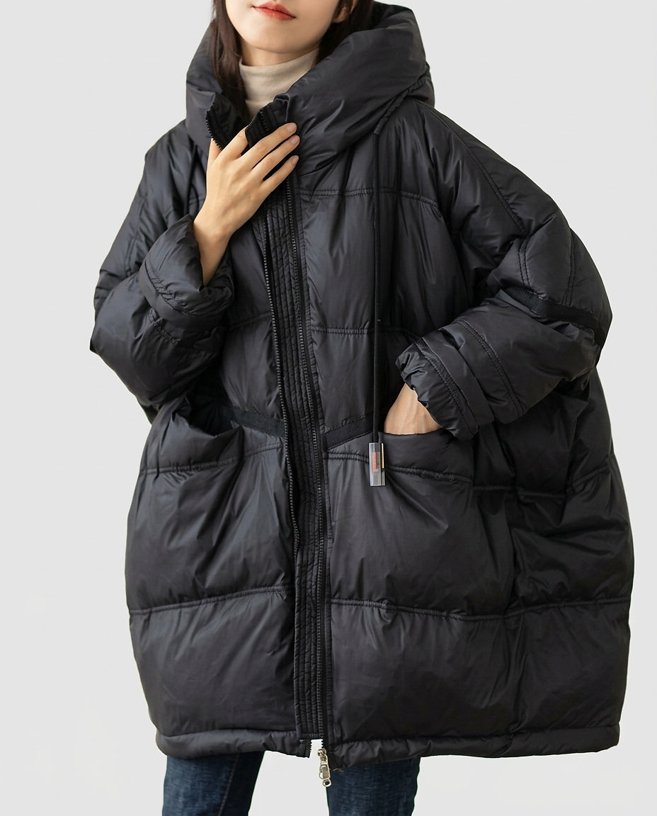Women’s Quilted Puffer Jacket with Hood - Front [Lystr 6a9961a8477266cd33aeb9cd:front]