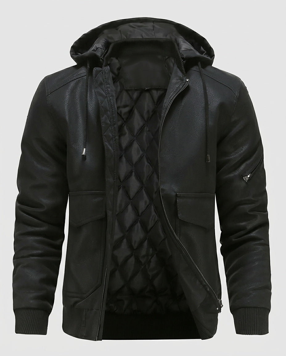 Men’s Hooded Jacket with Quilted Lining - Front [Lystr 6a996256477266cd33aeb9e2:front]