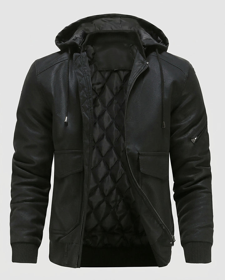 Men’s Hooded Jacket with Quilted Lining - Front [Lystr 6a996256477266cd33aeb9e2:front]