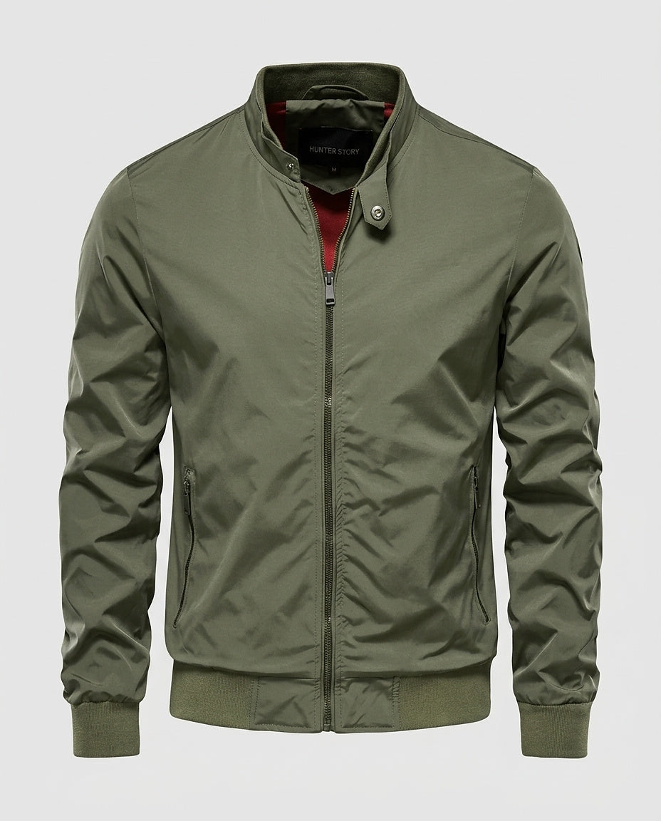 Men’s Jacket with Zip Closure and Pockets - Front [Lystr 6a996327477266cd33aeb9fd:front]