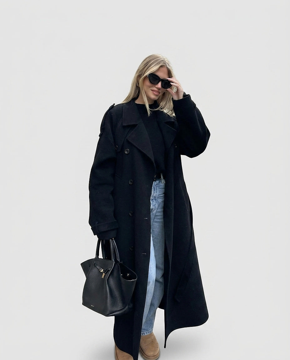 Women’s Double-Breasted Trench Coat - Front [Lystr 6a996424ab5f8d91f4cef6b5:front]
