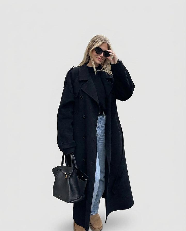 Women’s Double-Breasted Trench Coat - Front [Lystr 6a996424ab5f8d91f4cef6b5:front]