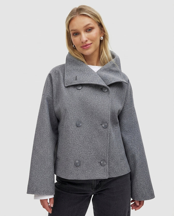 Women’s Short Double-Breasted Jacket - Front [Lystr 6a996430ab5f8d91f4cef6bb:front]