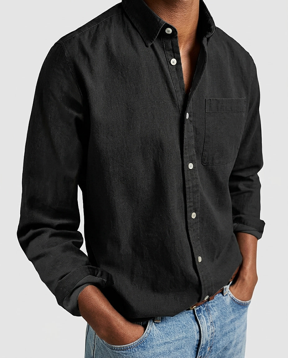 Men | Long-sleeved shirt with chest pocket - Front [Lystr 6a9966140c146a178edd4140:front]