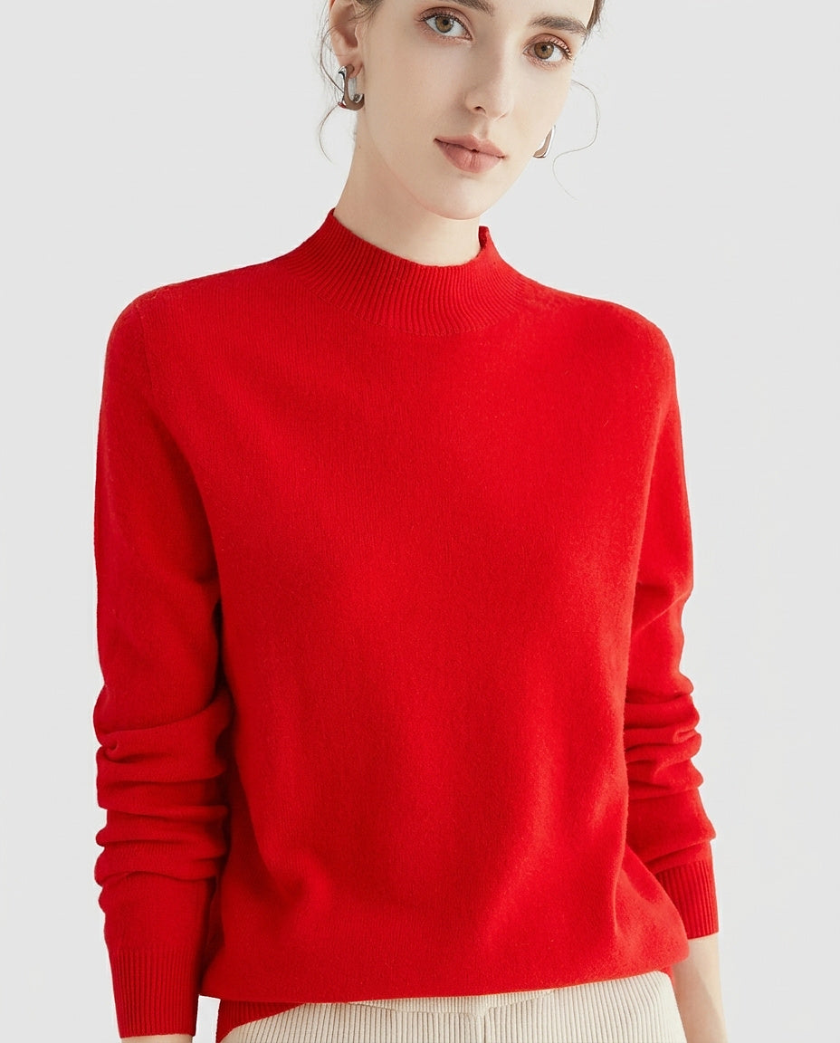 Women | Long-sleeved sweater with ribbed collar - Front [Lystr 6a9966440c146a178edd4155:front]
