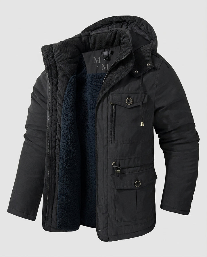 Men | Hooded jacket with multiple front pockets - Front [Lystr 6a9966c8ab5f8d91f4cef6c4:front]