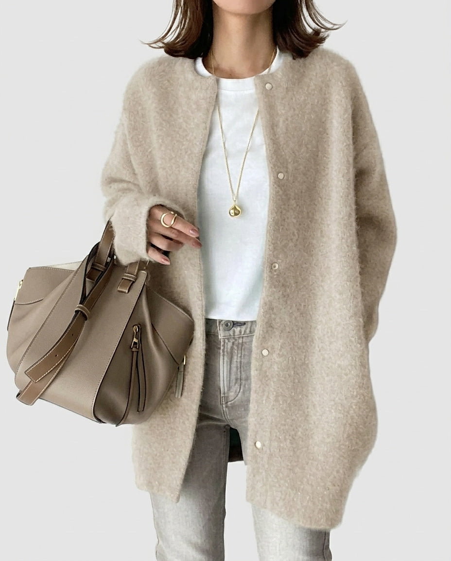 Women | Long cardigan with open front - Front [Lystr 6a9966e40020035c7f1d4853:front]