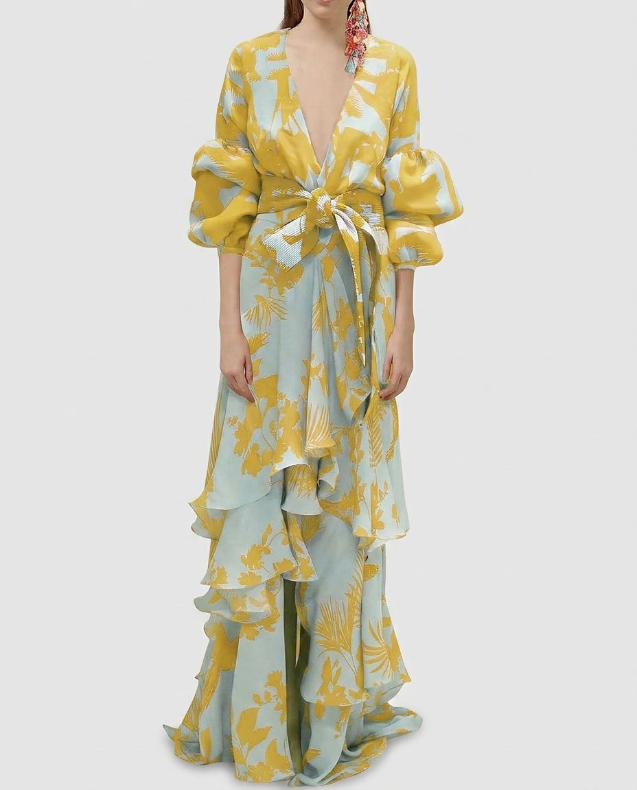 Women | Chiffon dress with print and flowing fit - Front [Lystr 6a9967170020035c7f1d4868:front]