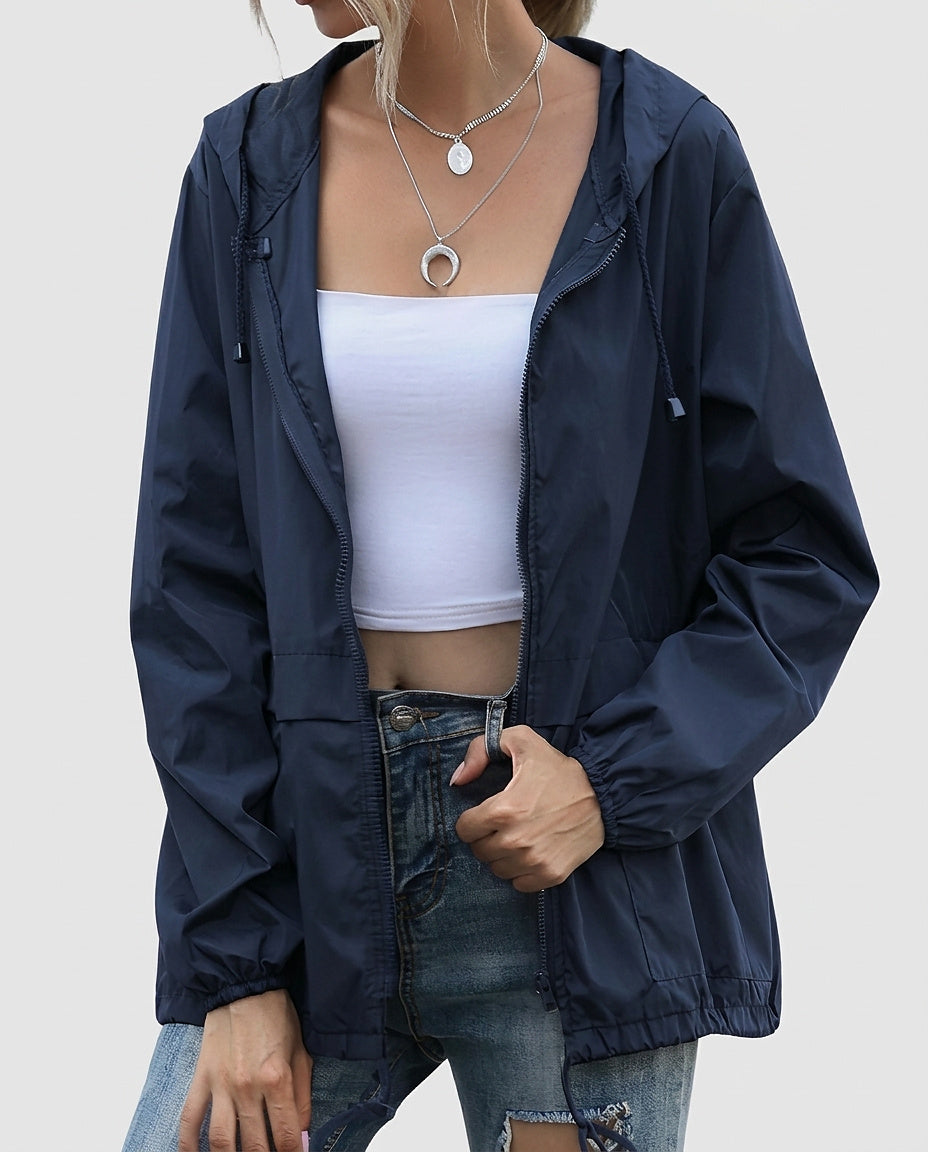 Women | Lightweight jacket with hood and straight fit - Front [Lystr 6a99671e0020035c7f1d486e:front]