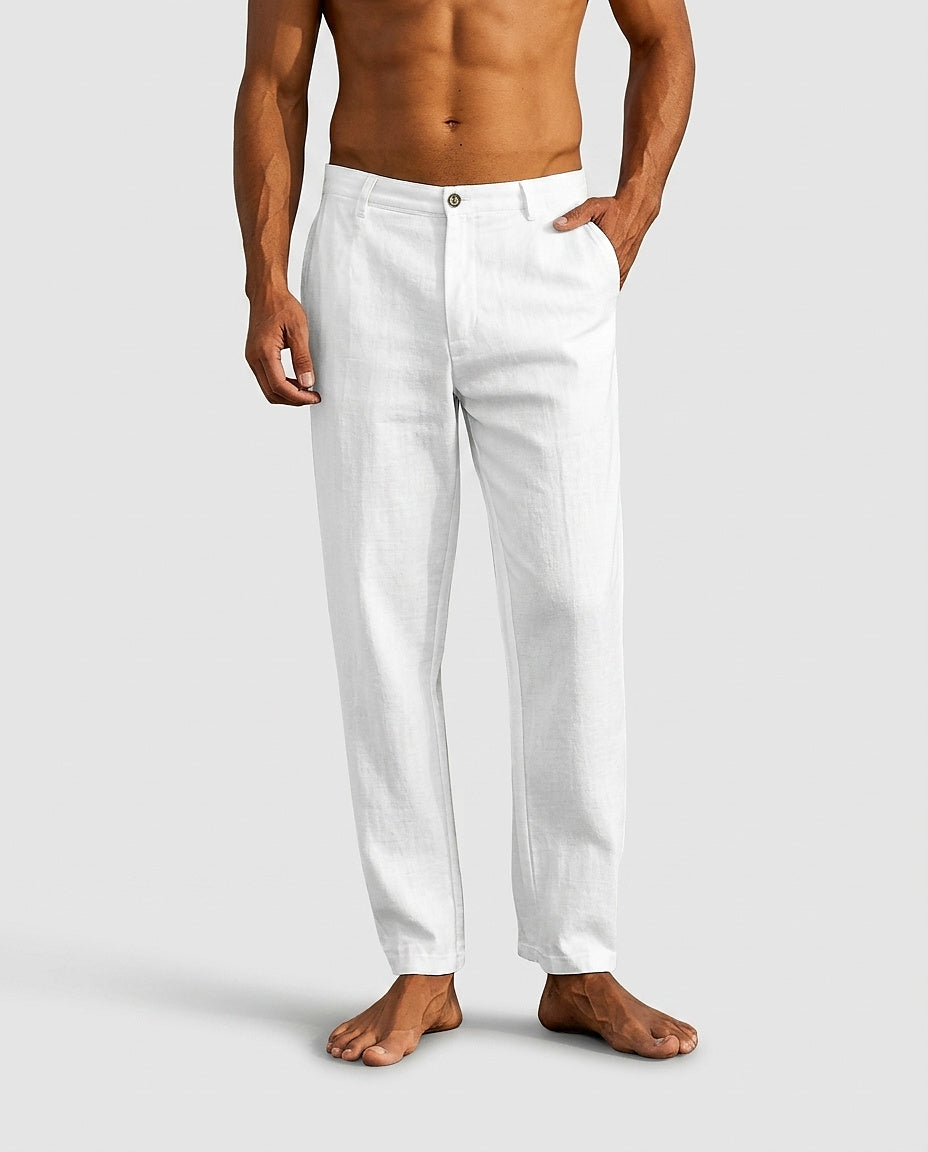 Men | Trousers with fixed waistband and front button closure - Front [Lystr 6a99687aab5f8d91f4cef6cd:front]