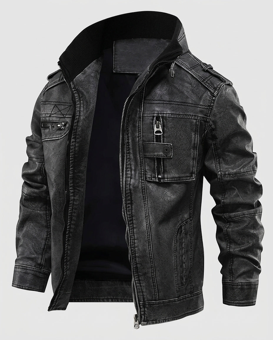 Men’s Tactical Bomber Jacket with Utility Pockets - Front [Lystr 6a9968b5ab5f8d91f4cef6e8:front]